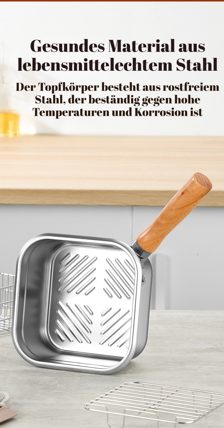 Bratpfanne aus Edelstahl 304, Haushaltstemperaturregelung, verdickte kleine Bratpfanne, Induktionshe