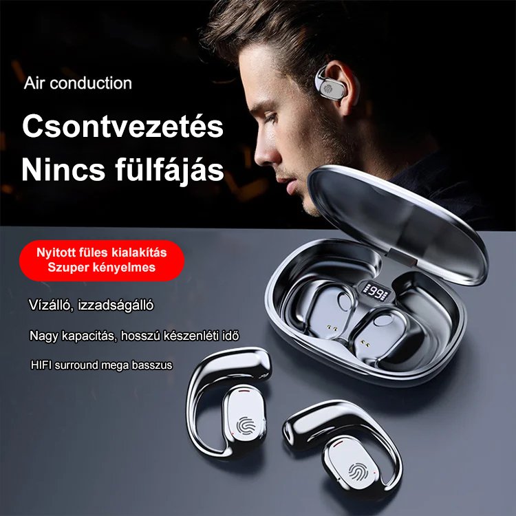 99H tartományú valódi csontvezetéses lógó füles bluetooth headset