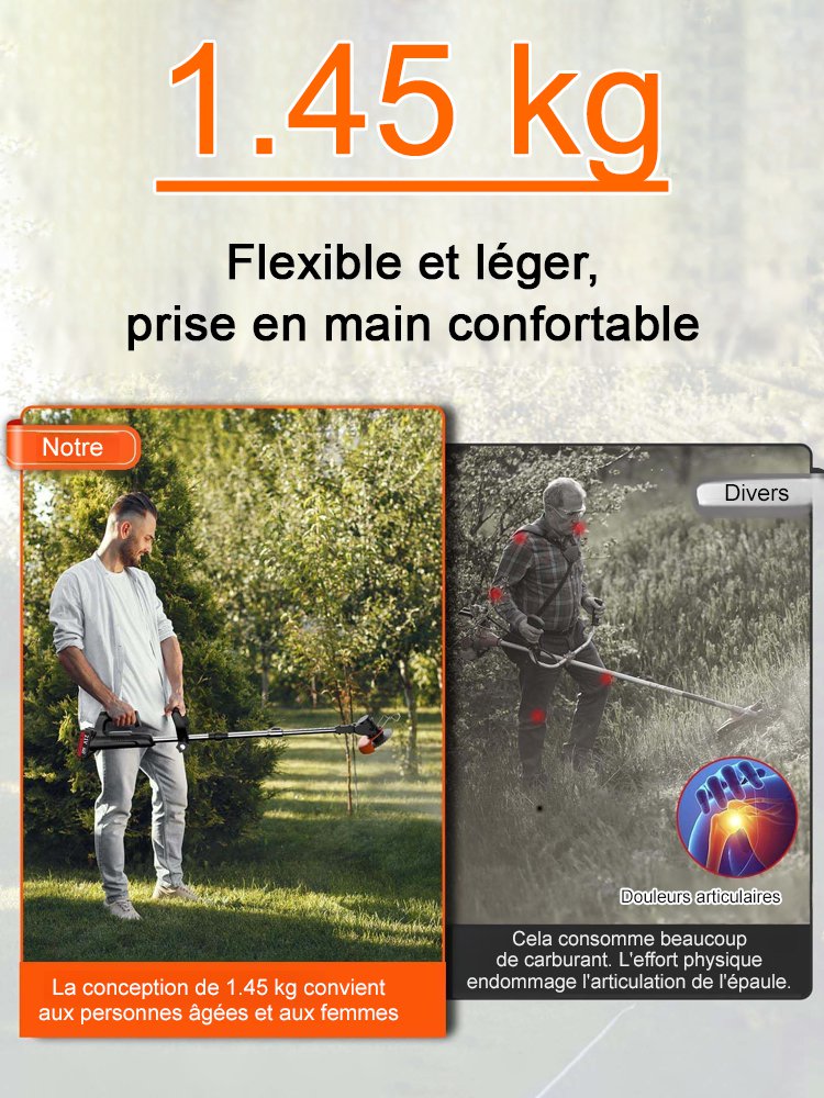 Tondeuse à gazon portable avec batterie au lithium