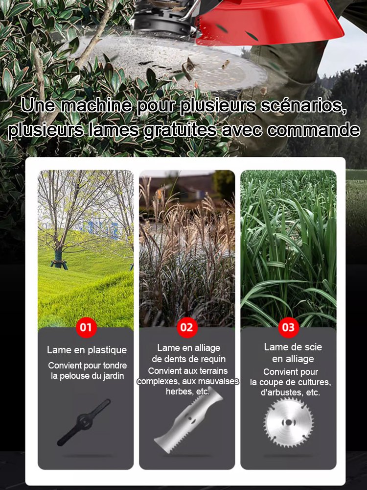 Tondeuse à gazon portable avec batterie au lithium