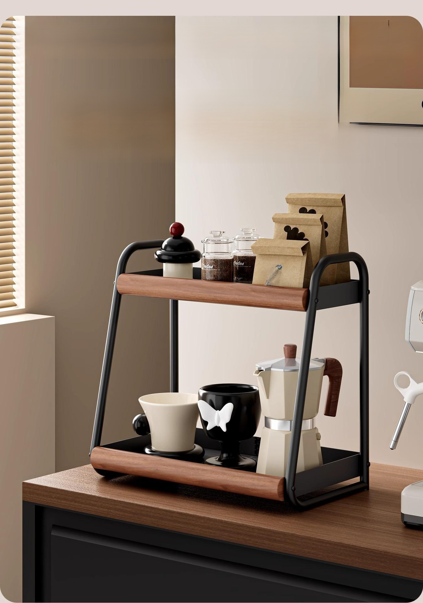 세련된 디자인의 조미료 랙 주방 인테리어