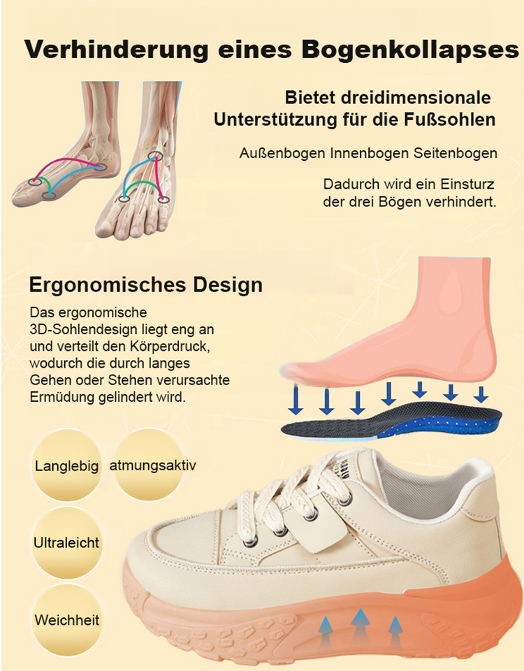 Damen-Freizeitschuhe mit dicker Sohle und Absatzhöhung