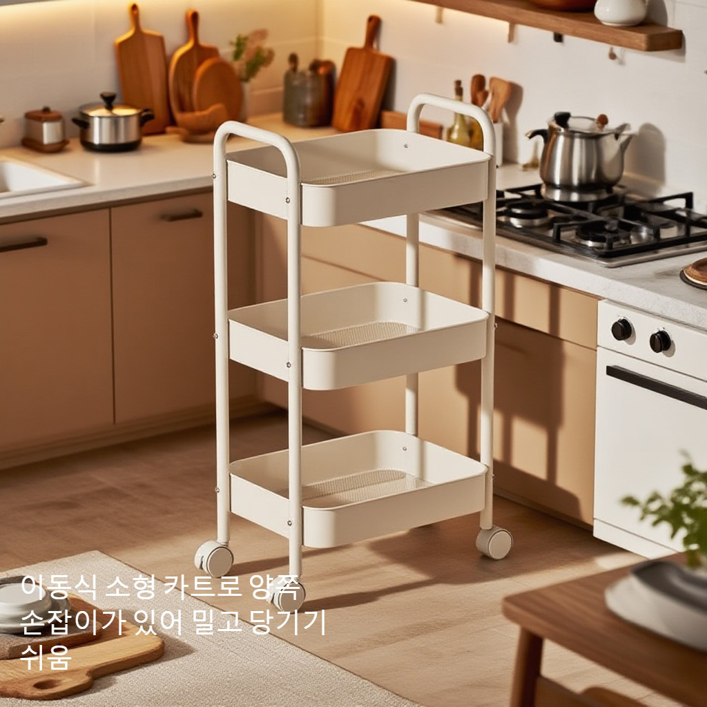 이동식 주방 바닥 수납 선반