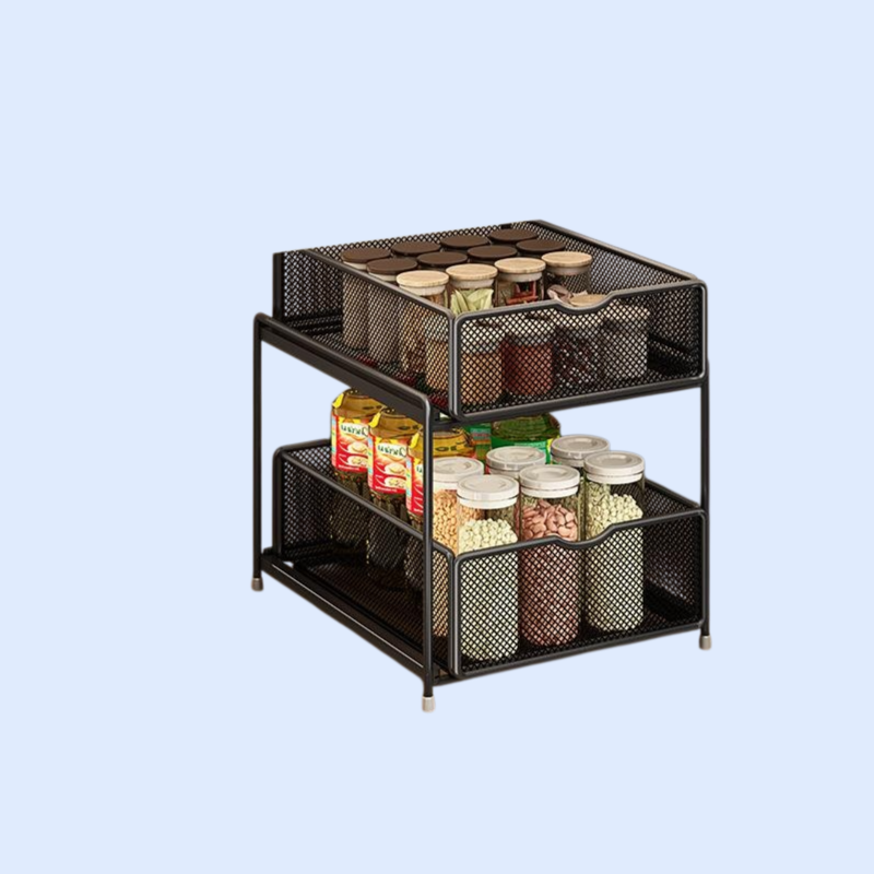 キッチン収納キャビネット 引き出し式多層ラック シンク下収納棚