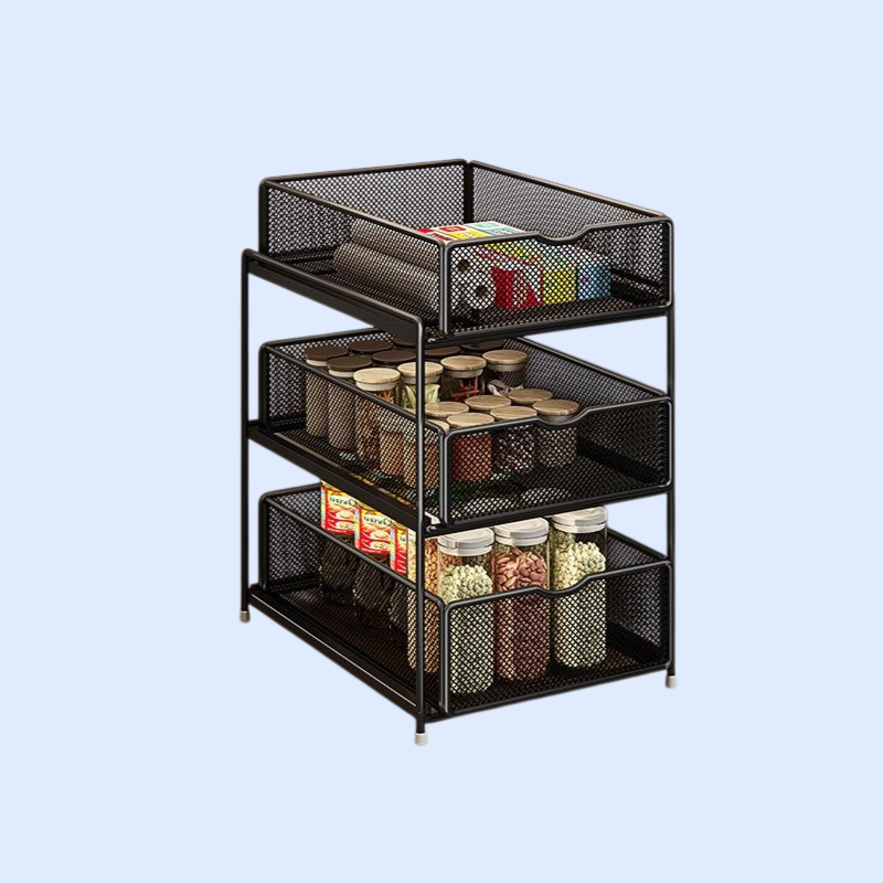 キッチン収納キャビネット 引き出し式多層ラック シンク下収納棚