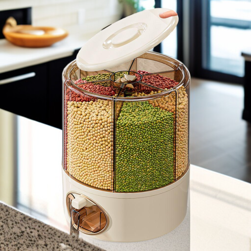 家庭用回転式穀物貯蔵バケツ