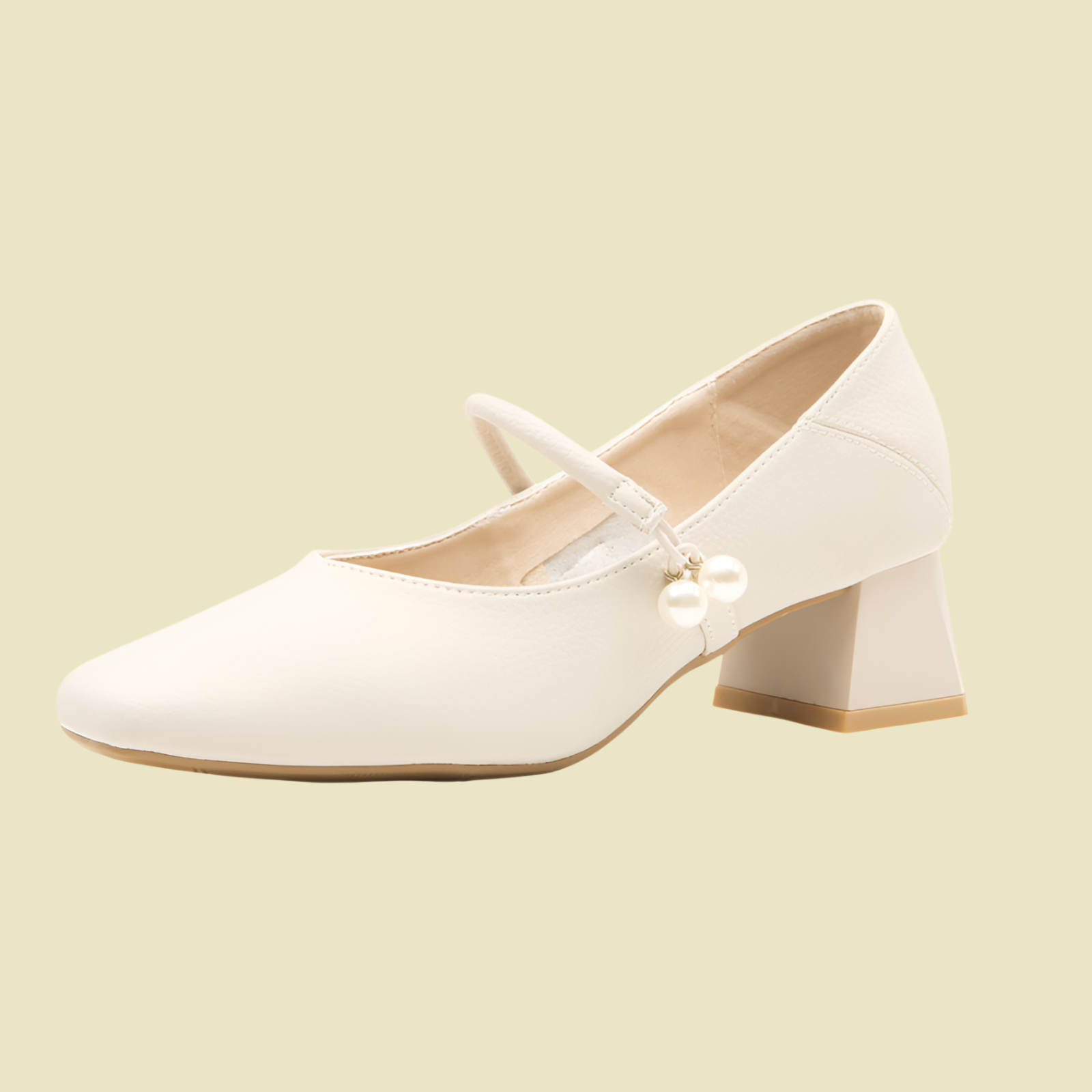 Square toe thick low heel shallow mouth single shoe