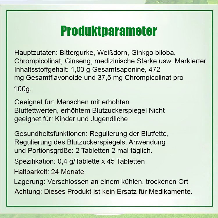 Zuyu Tang Zucker- und Fettfreude Tabletten