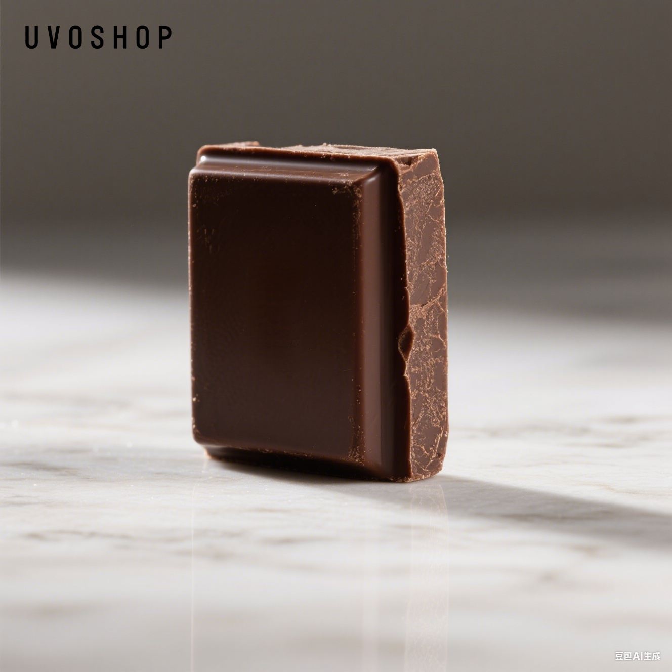 Detalle de cubos de chocolate con textura suave