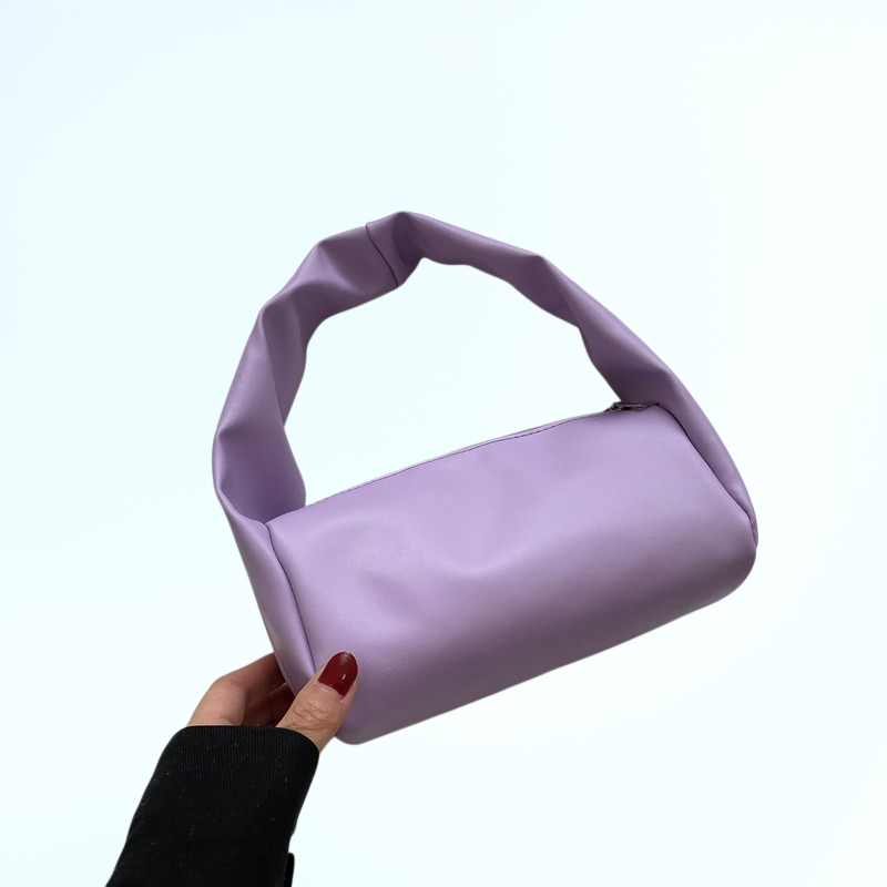 กระเป๋าสะพายไหล่หนังนิ่มสไตล์เรโทรเรียบง่ายสำหรับผู้หญิง