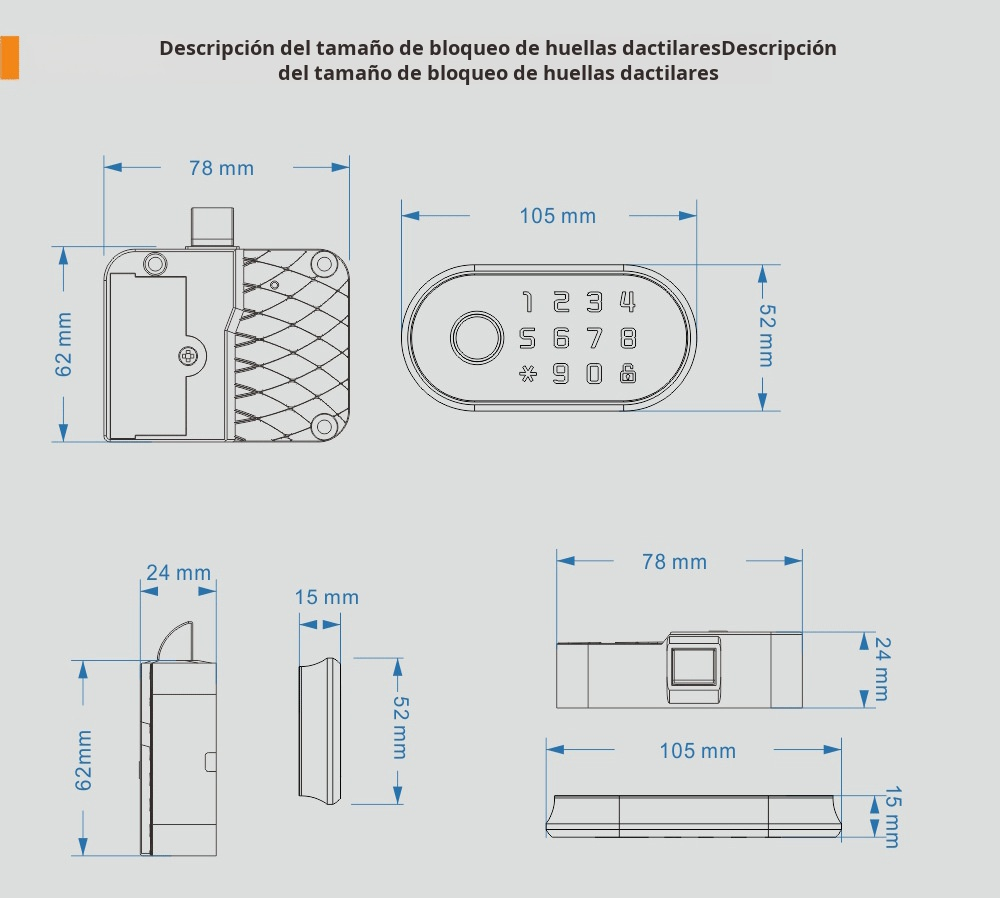 Fácil instalación de cerradura de puerta de armario inteligente
