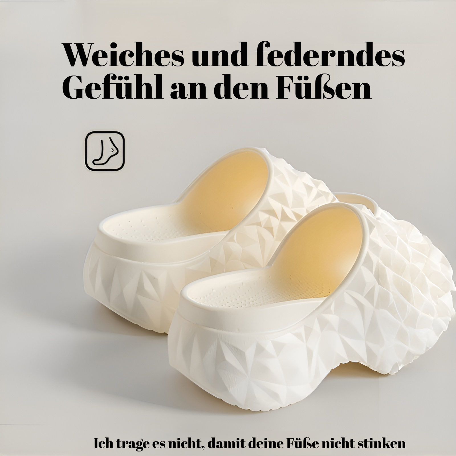 Dickbesohlte Hausschuhe für Damen, Plateau-Hausschuhe, Flip-Flops, höhenvergrößernde Hausschuhe, mod