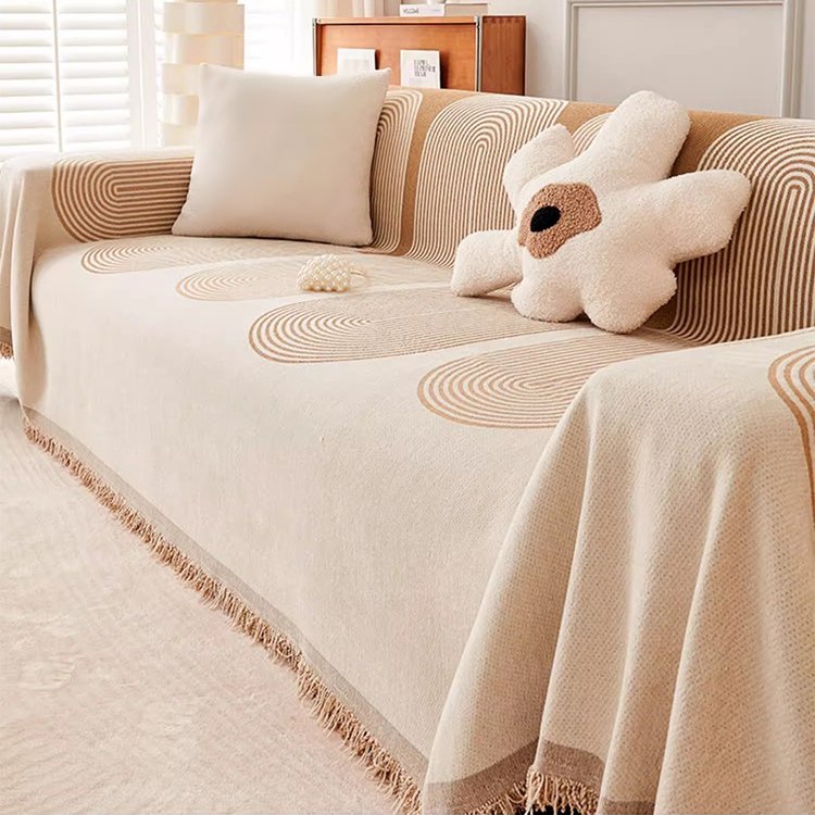 Double sided chenille sofa cover