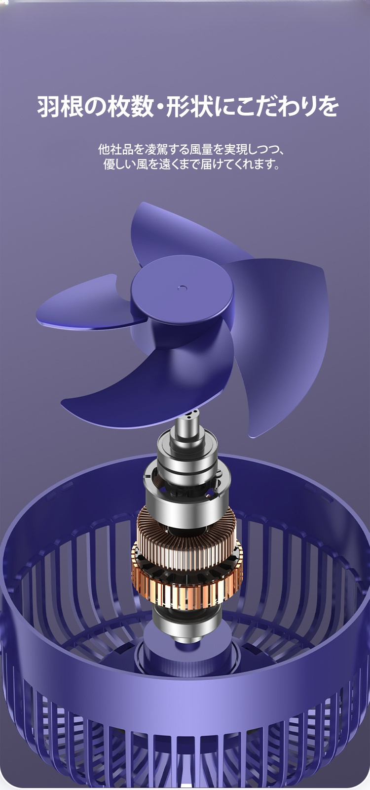 USB充電対応の多機能扇風機