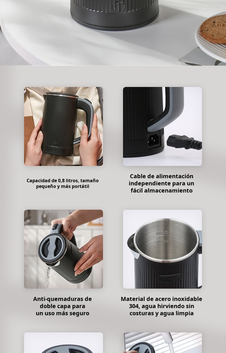 Hervidor compacto fácil de transportar