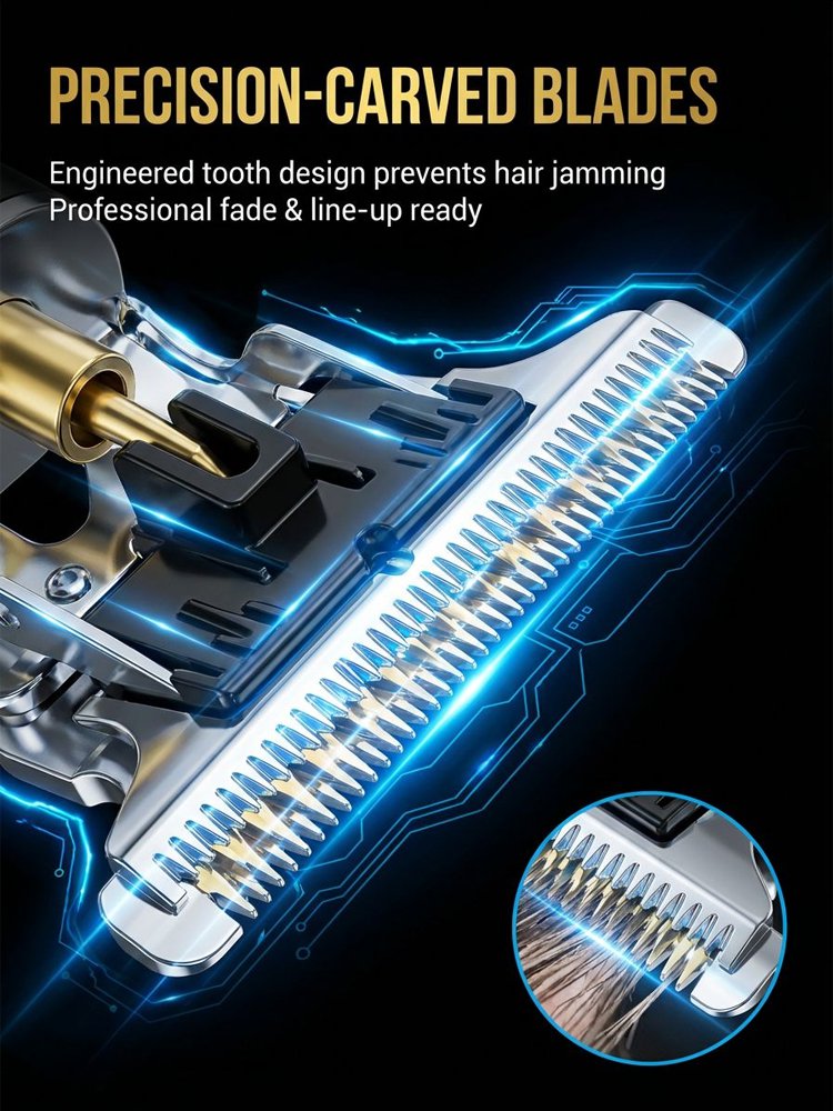 [Silent and non-clamping] Electric hair clipper with engraved pomade head