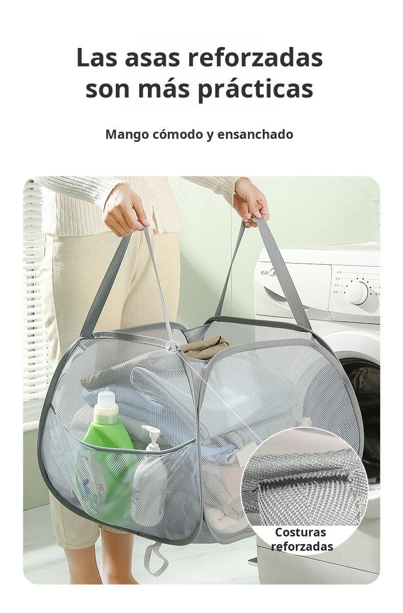 Cesta de ropa sucia con asas reforzadas
