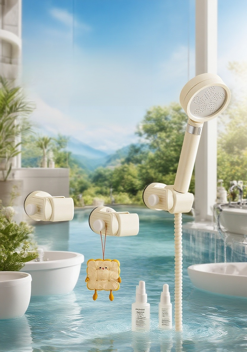 可移動吸盤花灑支架