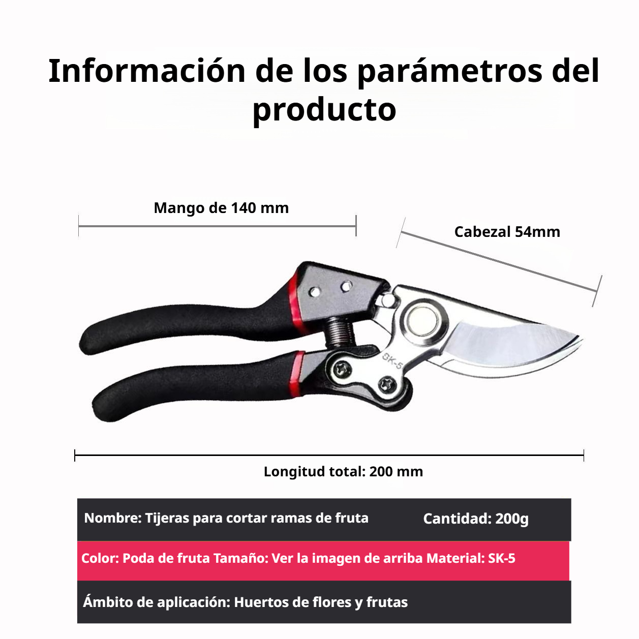 Tijeras para árboles frutales de bajo consumo