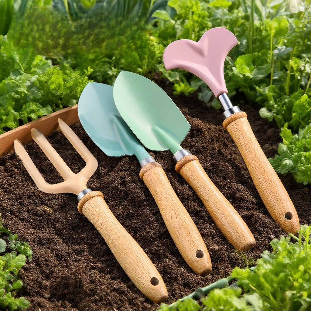 Kinder-Garten-Pflanzwerkzeug-Set, Graben, Schlammschaufel, Drehen, Bodenharke, Pflanzen von Blumen, 