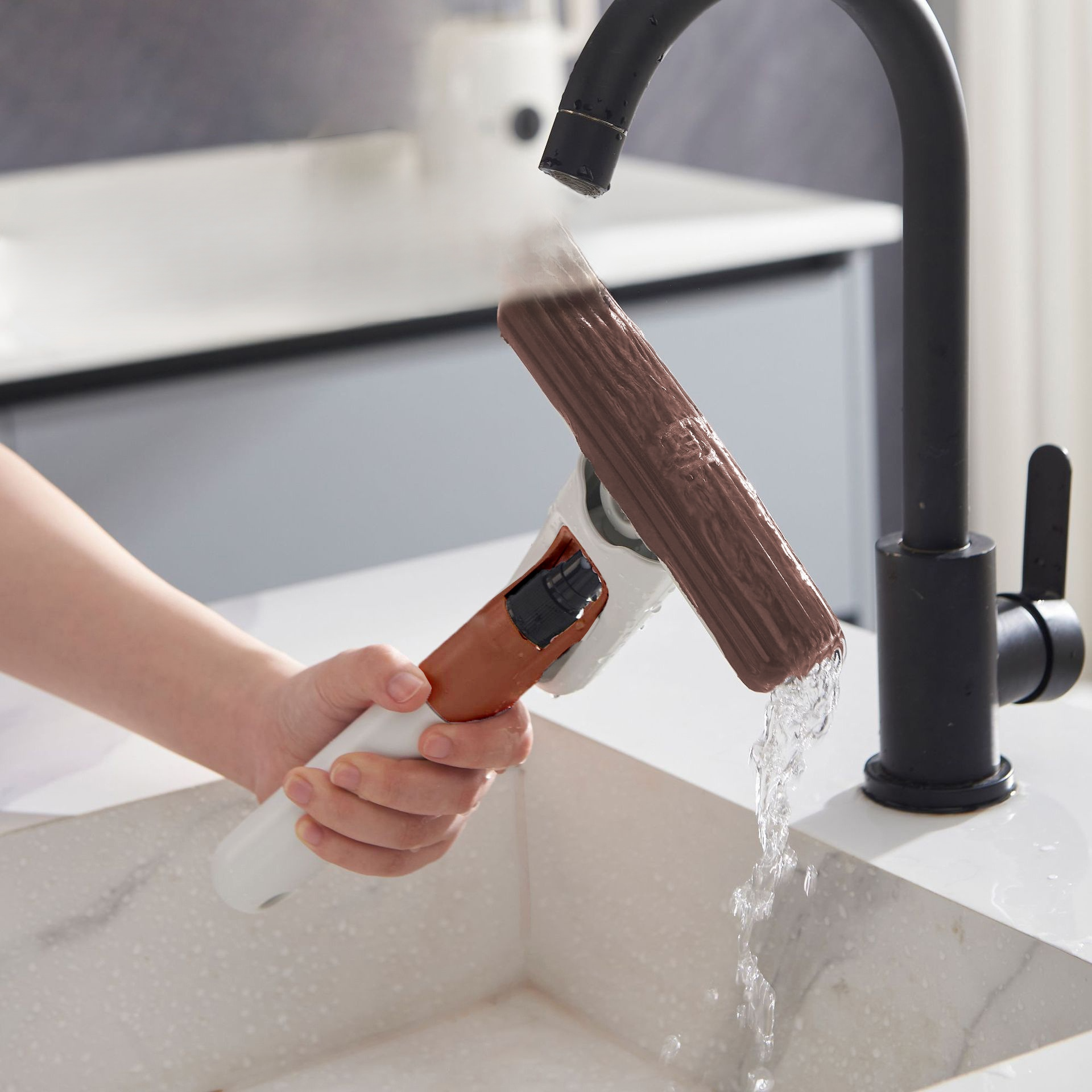 手持免持海綿拖把