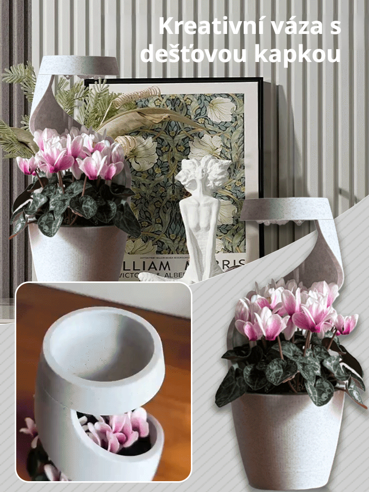 Váza inspirovaná dešťovou kapkou