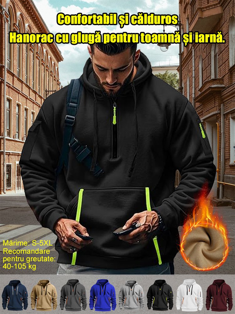 【Confortabil și călduros】  Hanorac cu glugă pentru toamnă și iarnă