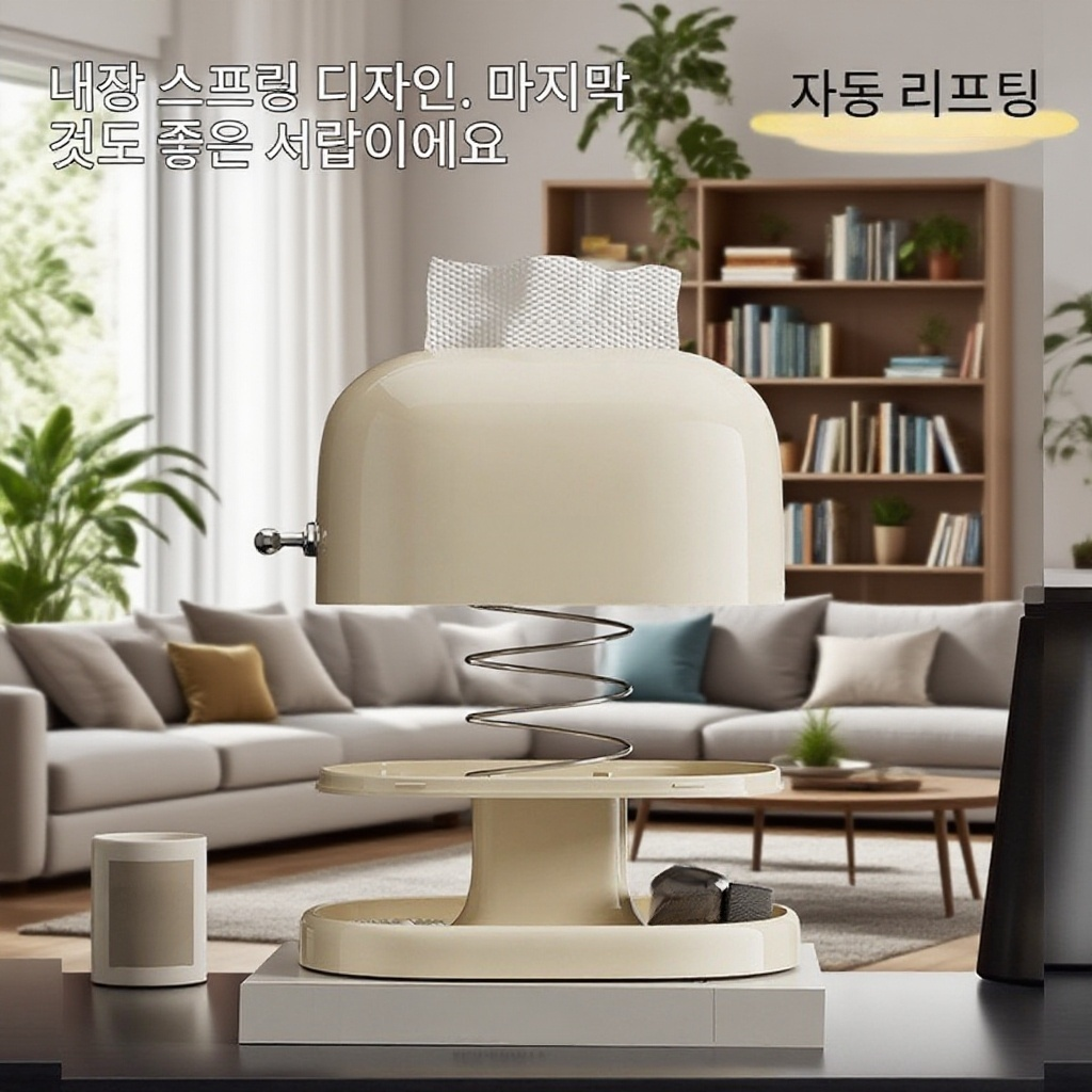 가정용 이중 수납함 승강 스프링 휴지통