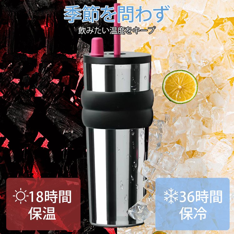 ストロー付保温保冷ボトル