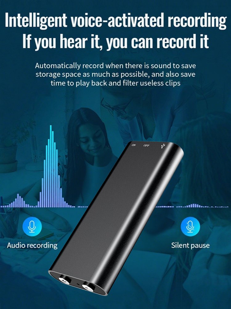 [300 hours of battery life] One-button hidden voice recorder