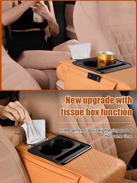 Multifunctional Car Armrest Cushion with Integrated Booster
