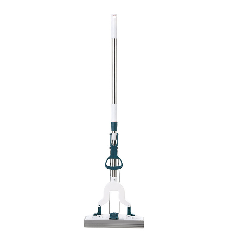 Líný bavlněný mop, mytí bez použití rukou, skládací teleskopická tyč, gumový bavlněný mop