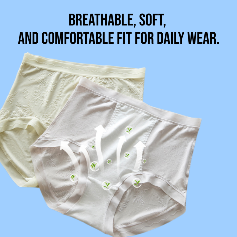 Ladies' lace mid high waisted antibacterial triangle underwear