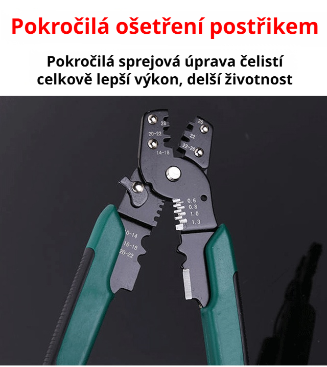 Elektrikář odizolovává kabel pomocí multifunkčních kleští