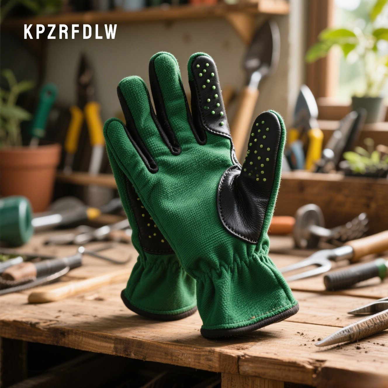 通気性抜群の園芸グローブの素材クローズアップ