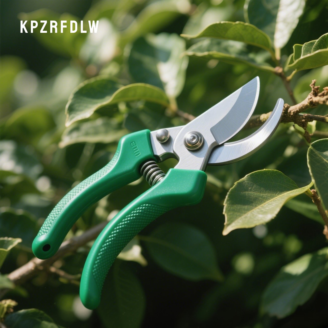 鋭い刃先を持つ芝刈り鋏のクローズアップ