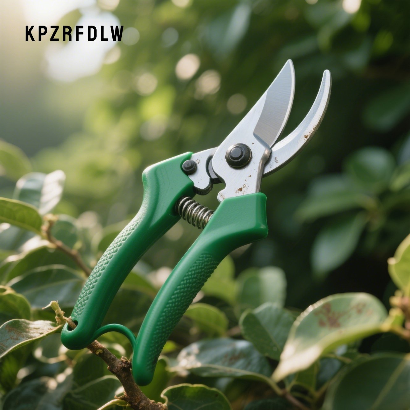 芝生をカットしている芝刈り鋏の使用例