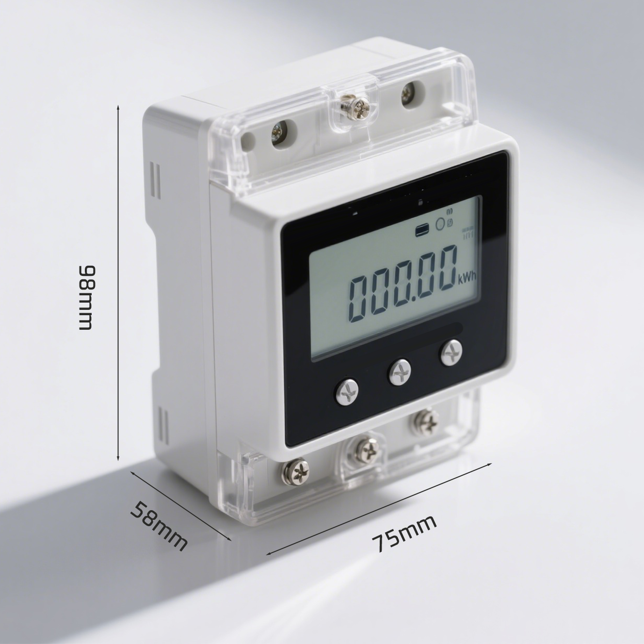 내구성 있는 ABS 하우징 전기 계량기 클로즈업