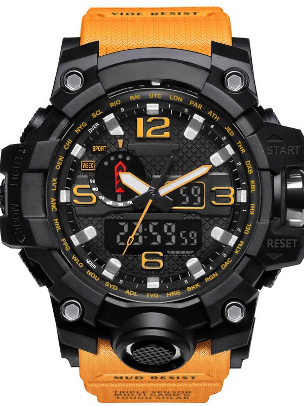 電子時計  機能抜群  昼間・夜間LEDモデル  50メートル防水  10color