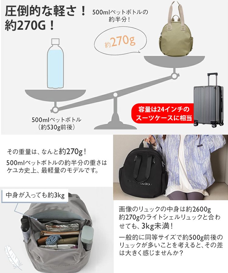 レディースカジュアル大容量防水バックパック