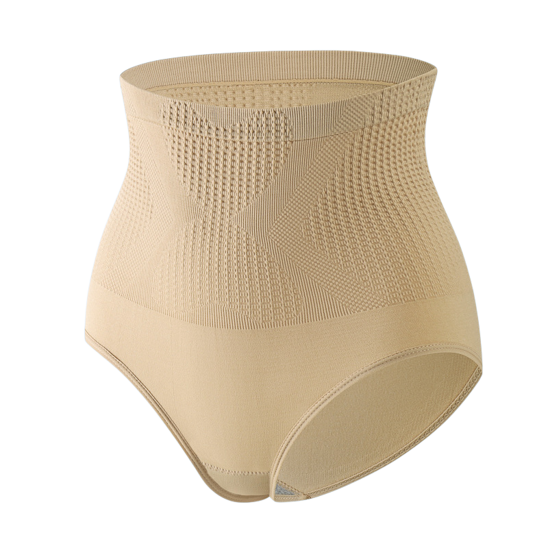 Women's high waisted pure cotton crotch cinching and hip lifting underwear