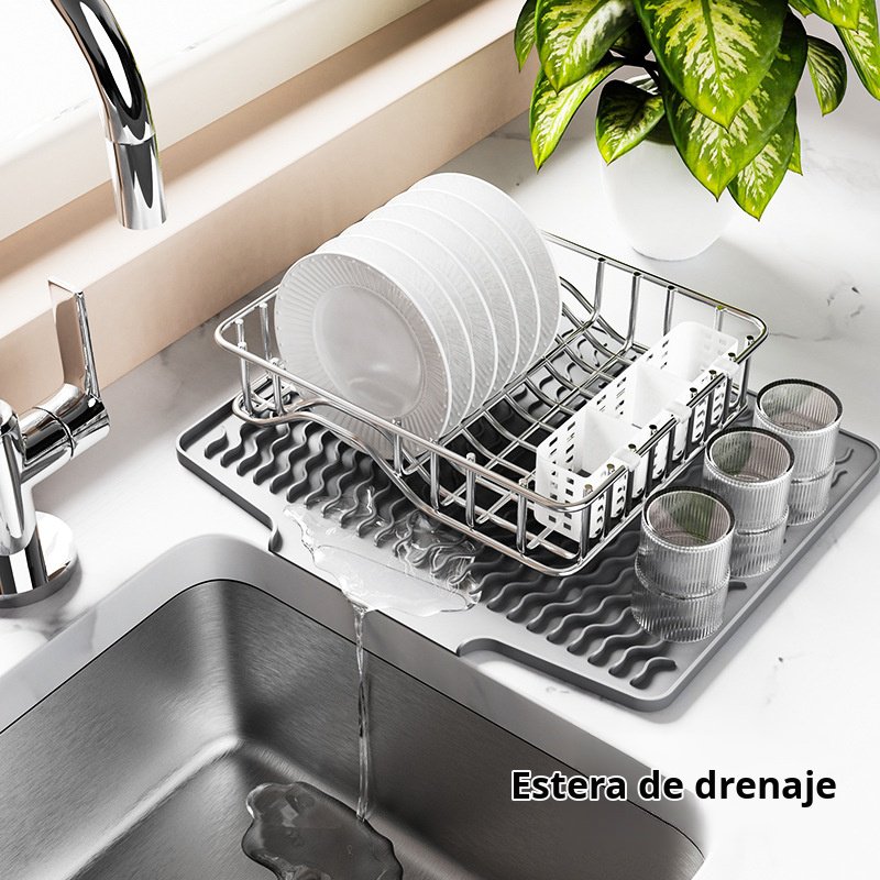 Almohadilla de drenaje de vajilla de silicona, almohadilla de fregadero antideslizante aislada, almo