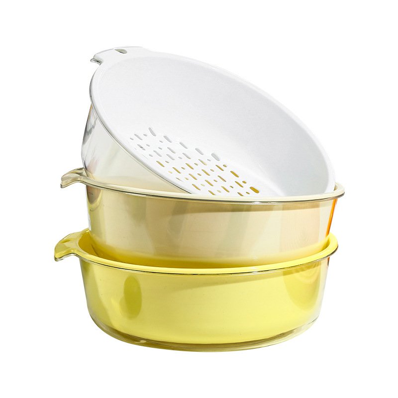 Čínka na mytí zeleniny s dvojitou vrstvou na odkapávání