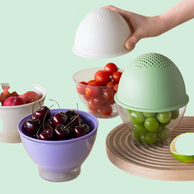 سلة فواكه لطيفة مقاومة للغبار وسلة غسيل خضراوات سميكة جديدة وفلتر مياه اثنين في واحد