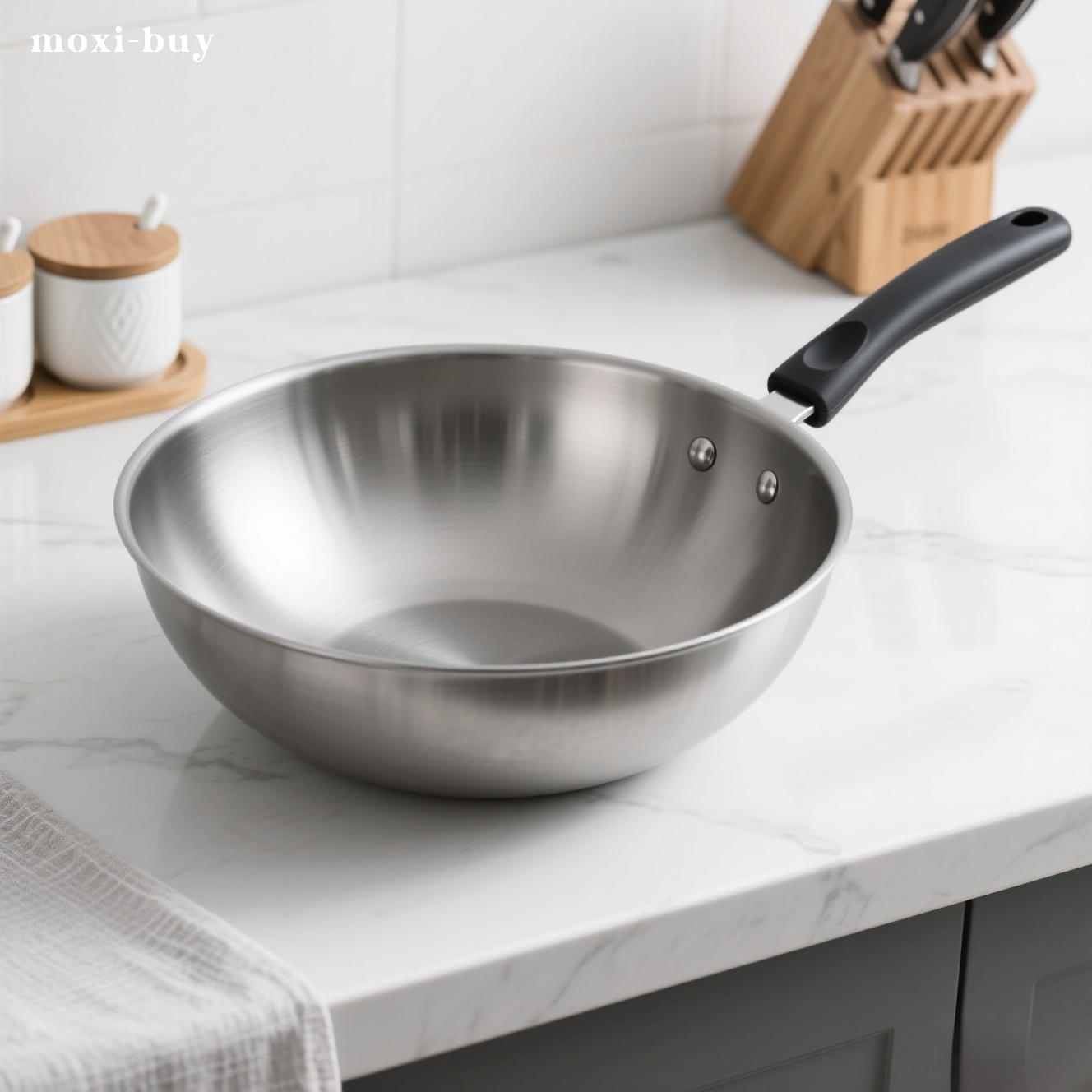 หม้อต้มก้นกลมสแตนเลสไม่เคลือบ