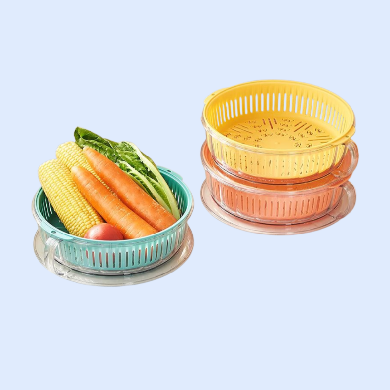 이중 물빠짐 바구니 다기능 채소 덮개