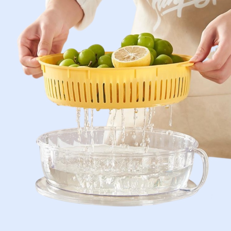 이중 물빠짐 바구니 다기능 채소 덮개