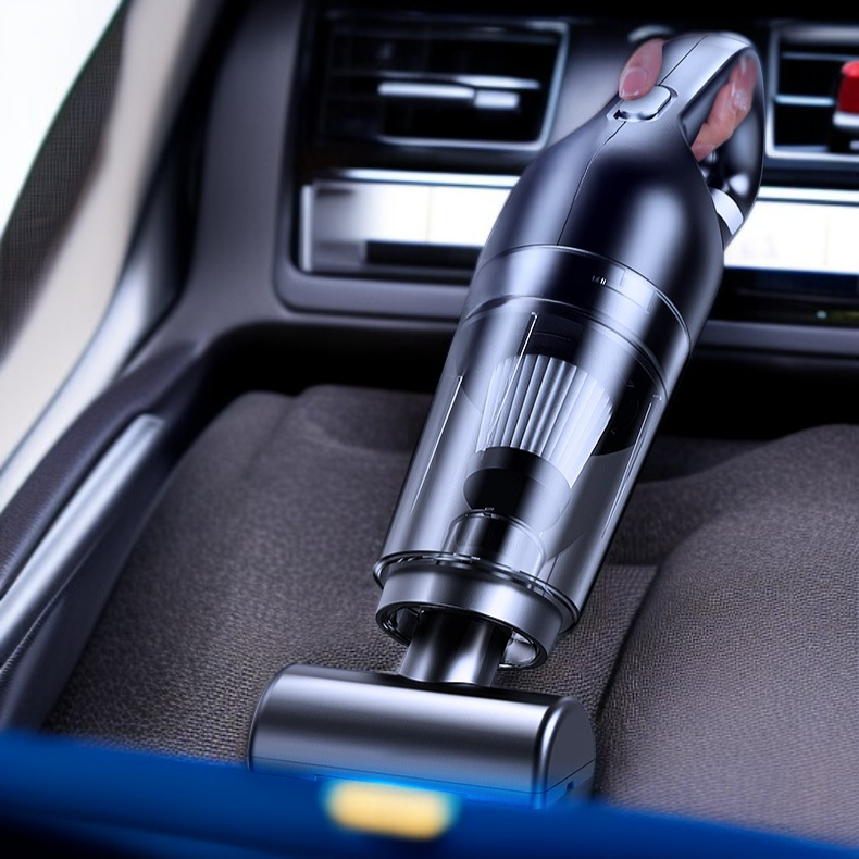 車用掃除機 車用ワイヤレス充電 ハンドヘルド掃除機 車または家庭用 120W ハイパワー吸引 乾湿両用