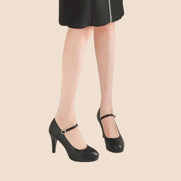 レディース滑り止め厚底ラウンドヒールシングルシューズ