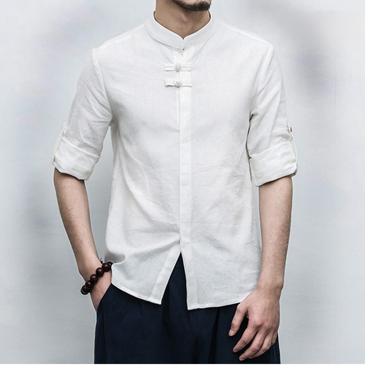 【夏の大人気リネンシャツ】天然亜麻  肌触りよい　独特なデザイン　コーデしやすい　6カラー